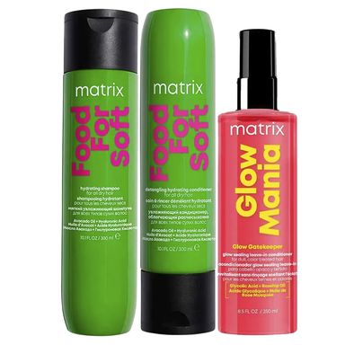 Kit Matrix Shampoo + Condicionador Food For Soft +  Leave-in Glow Mania
