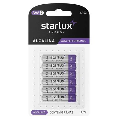 Pilha Starlux Energy Alcalina AAA 6 Unidades