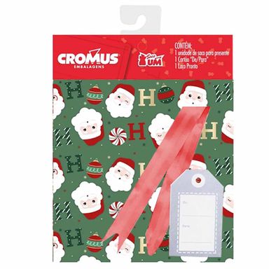 Embalagem Presente Cromus Natal com Laço 25x37