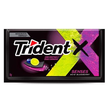 Chiclete Trident Xsenses Acid Blueberry Sem Açúcar 8g