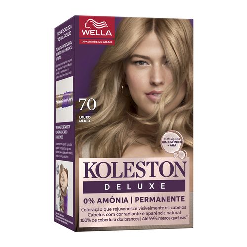Tintura Koleston Deluxe 0% Amônia Louro Médio 70