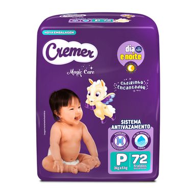 Fralda Descartável Cremer Magic Care Hiper P 72 Tiras