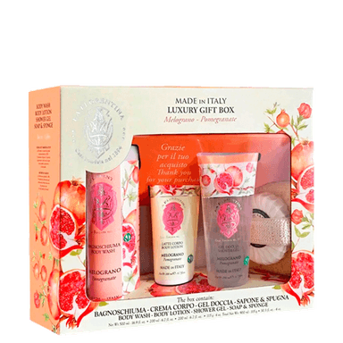Kit Florentina Spa Pomegranate - Sabonete Liquido 500ml + Shower Gel 200ml + Body Lotion 200ml + Sabonete 115g + Esponja de Banho