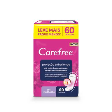 Protetor Diário Carefree Proteção Extra Longo 60 Unidades