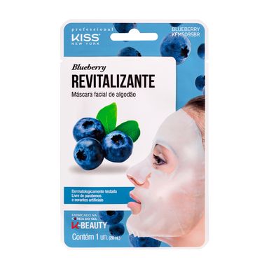 Máscara Facial De Algodão Kiss New York Blueberry