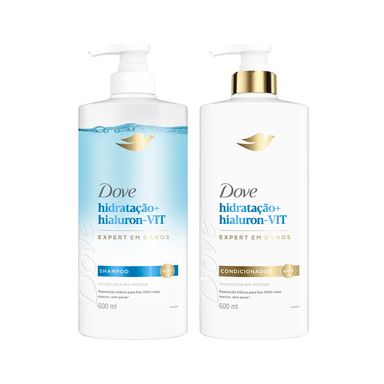 Kit  Dove Shampoo 600ml + Condicionador 600ml Hialuron-vit