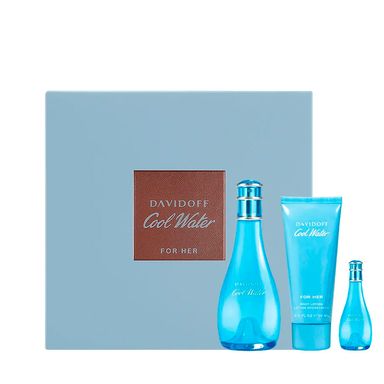 Kit Davidoff Cool Water Feminino - Eau de Toilette 100ml + 15ml + Body Lotion 75ml