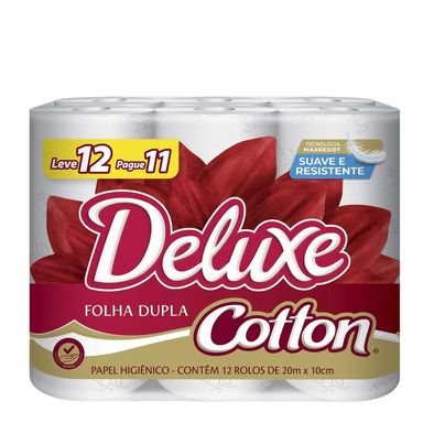 Papel Higiênico Deluxe Folha Dupla 20m Leve 12 Pague 11