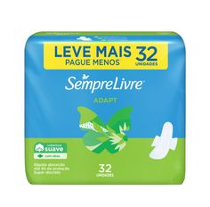 Absorvente Sempre Livre Com Abas Adapt Cobertura Suave 32 unidades