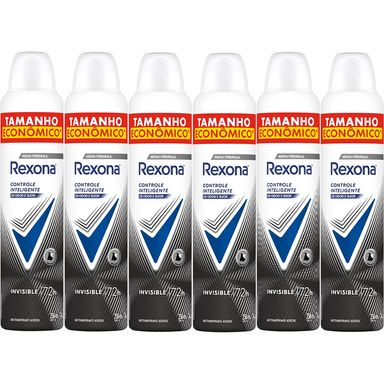 Kit Desodorante Antitranspirante Aerosol Rexona Invisible 72 horas 250ml - 6 Unidades