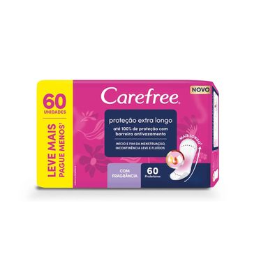 Protetor Diário Carefree Proteção Extra Longo 60 Unidades