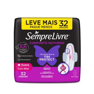 Absorvente Externo Sempre Livre Conforto Noturno Suave 32Un Leve Mais Pague Menos