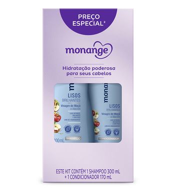 Kit Monange Shampoo 300ml + Condicionador 170ml Lisos Brilhantes