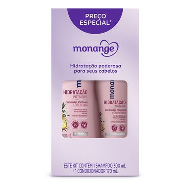Kit Monange Shampoo 300ml + Condicionador 170ml Hidratação Intensiva
