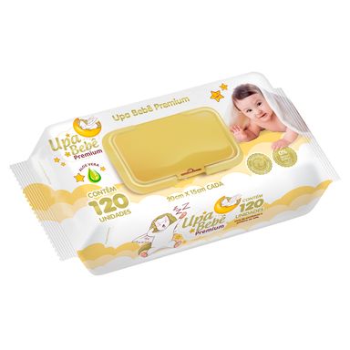 Toalha Umedecida Upa Bebe Premium Aloe Vera 120 Unidades