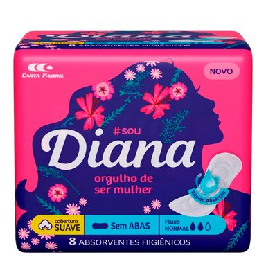 Absorvente Diana Active Cobertura Suave Sem Abas 8 Unidades