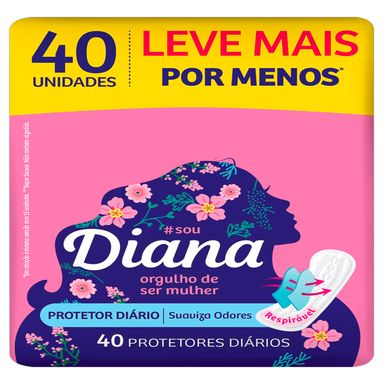 Protetor Diario Diana Respirável Suaviza Odores 40 Unidades