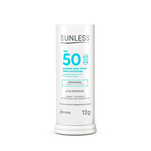 Protetor Solar Facial Sunless Stick FPS50 Translúcido 12g
