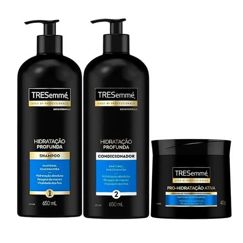 Kit Tresemmé Hidratação Profunda Shampoo 650ml + Condicionador 650ml + Máscara 400g