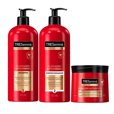 Kit Tresemmé Blindagem Antiumidade Shampoo 650ml + Condicionador 650ml + Máscara 400g