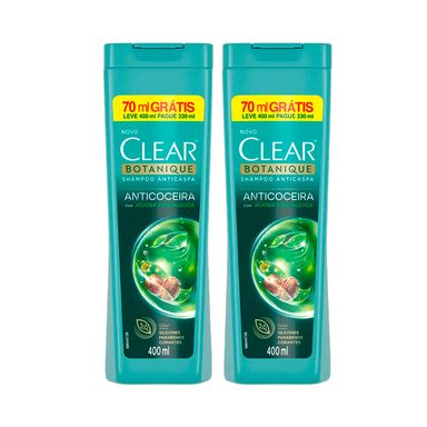 Kit Shampoo Clear Anticaspa Anticoceira Leve 400ml Pague 330ml - 2 Unidades