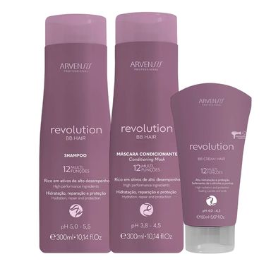 Kit Arvensis BB Hair Revolution Shampoo 300ml + Máscara Condicionante 300ml + Leave-In 150ml