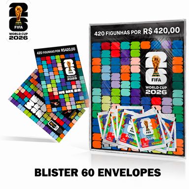 Blister Panini Copa do Mundo 2026 + 60 Envelopes de Figurinhas Oficiais Fifa