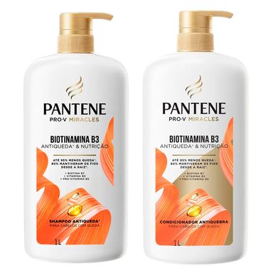 Kit Shampoo e Condicionador Pantene Pro-V Miracles Biotinamina B3 1 Litro