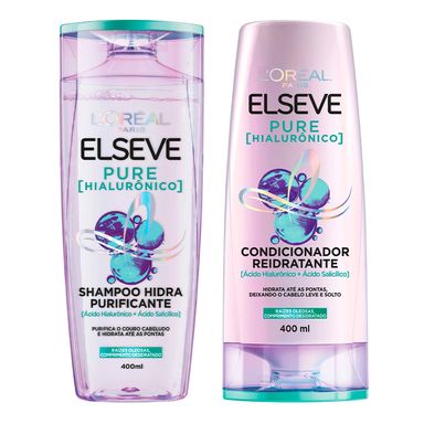 Kit Elseve Pure Hialurônico Shampoo 400ml + Condicionador 400ml