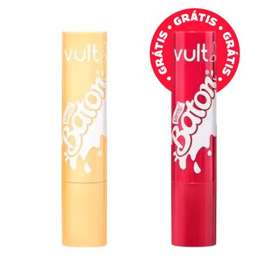 Kit Vult e Baton Glosses Labais Translúcido Com Glitter 2g + Frutas Vermelhas 2g