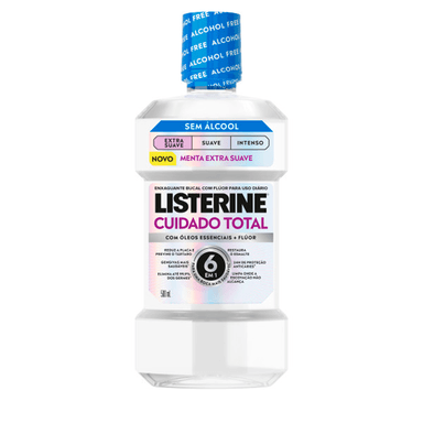 Enxaguante Bucal Listerine Menta Extra Suave Cuidado Total 6 em 1 500ml