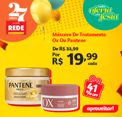 máscara pantene e ox