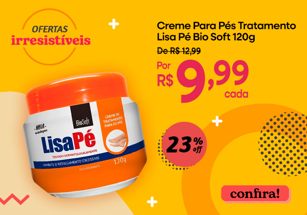  [V2-Soft Hair] Ofertas Irresistíveis Creme para Pés Tratamnto Lisa Pé Bio Soft 120g 9,99[05-25]