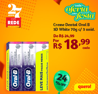 Creme Dental Oral B 3D White