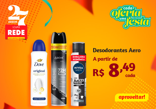 Desodorantes Aerosol a partir de R$8,49