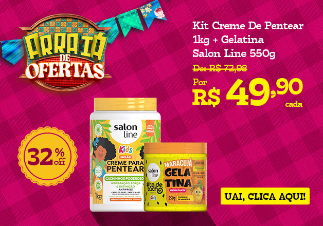 kit creme de pentear 1kg + gelatina salon line 550g