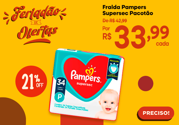 Fralda Descartável Pampers Supersec 