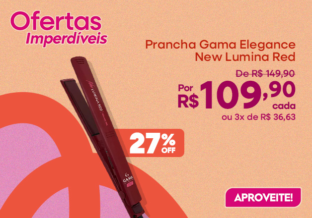 Prancha Gama Elegance New Lumina Red