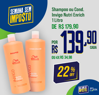 Shampoo ou Cond. Wella Invigo 1L