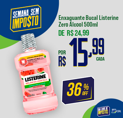 Enxaguante Listerine Zero Álcool 500 ml 