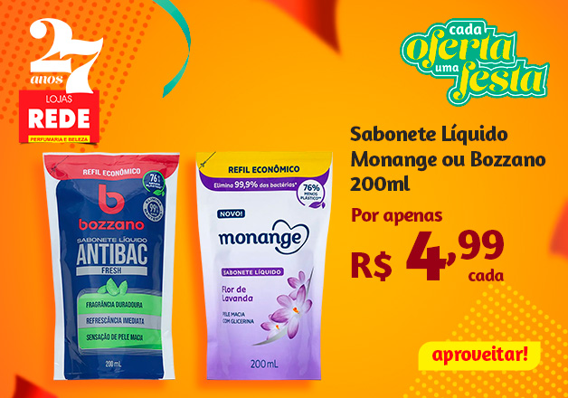 Sabonete liquido Bozzano ou Monange