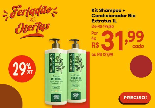KIT BIO EXRATUS SHAMPOO E CONDICIONADOR 1LITRO