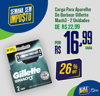 Carga para Aparelho de Barbear Mach3 Gillette