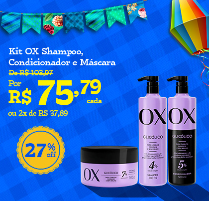 kit ox shampoo+cond 500ml + máscara