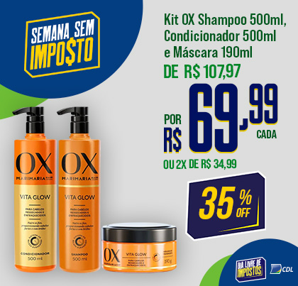 Kit Ox Shampoo + Cond.+Máscara