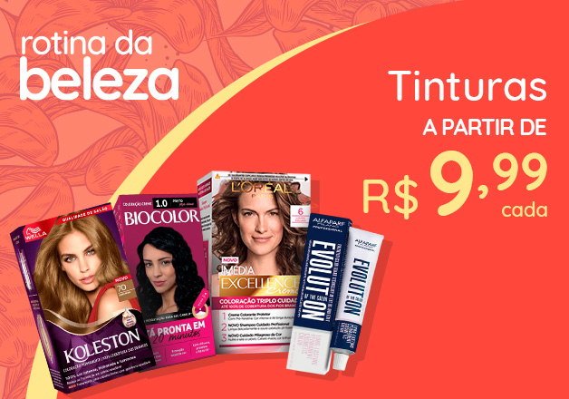 Tinturas a partir de R$ 9,99