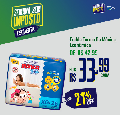 Fralda Descartável Econômica Turma da Mônica