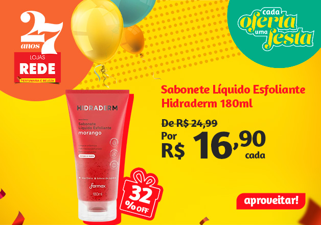 sabonete líquido esfoliante hidraderm