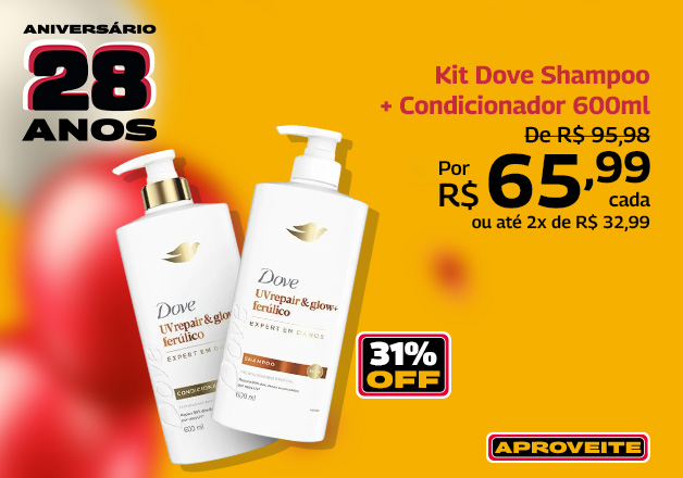 kit dove shampoo + condicionador 600ml