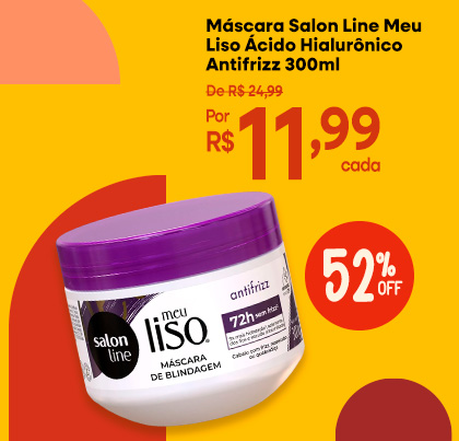 Máscara Salon Line Meu Liso Ácido Hialurônico Antifrizz 300ml